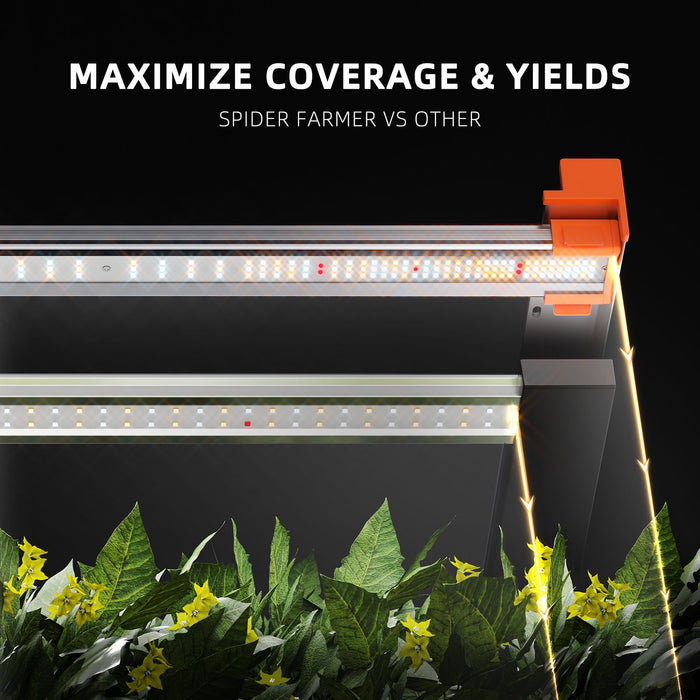 Spider Farmer® 4’x4’x6.5′ Complete Grow Tent Kit丨G5000 Full Spectrum LED Grow Light丨6” Clip Fan丨6” Ventilation System with Humidity and Temperature Controller | PRE-ORDER: In stock June 15  - LED Grow Lights Depot