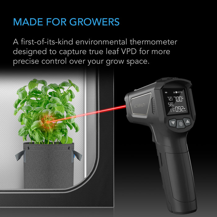 AC Infinity VPD Thermometer | Handheld Environmental Monitor | Captures Leaf VPD and Temperature  - LED Grow Lights Depot