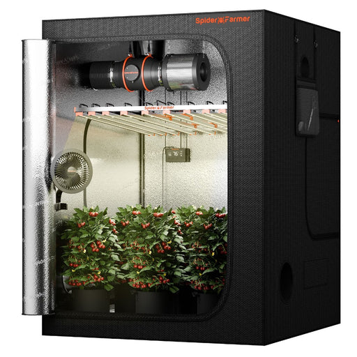 Spider Farmer® 5’x5’x6.5′ Complete Grow Tent Kit丨G1000W Full Spectrum LED Grow Light丨6” Clip Fan丨6” Ventilation System with Humidity and Temperature Controller | PRE-ORDER: In stock early-June  - LED Grow Lights Depot