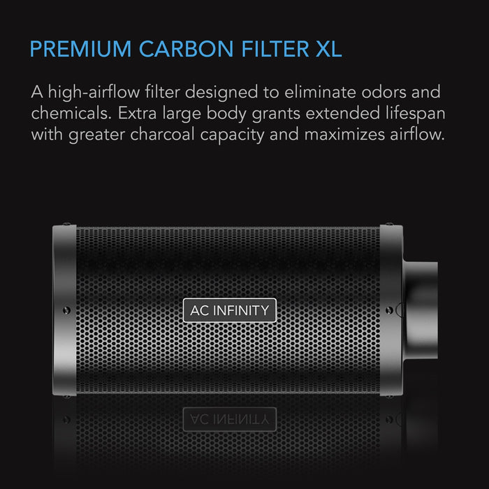 AC Infinity Duct Carbon Filter XL | Australian Charcoal | Extra Large 8"  - LED Grow Lights Depot
