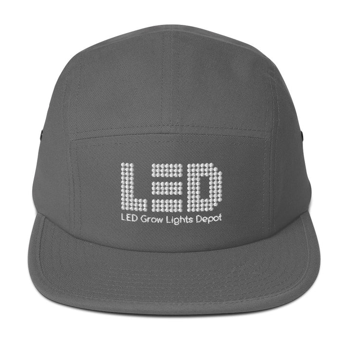 Five-Panel Logo Hat Grey - LED Grow Lights Depot