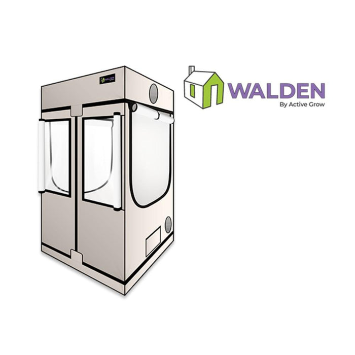 Active Grow Walden White Grow Tent 4' x 4' with 6″ Ventilation Kit – 395 CFM Inline Fan, Carbon Filter, Ducting & Hangers  - LED Grow Lights Depot