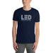 White Logo T-Shirt Navy / S - LED Grow Lights Depot
