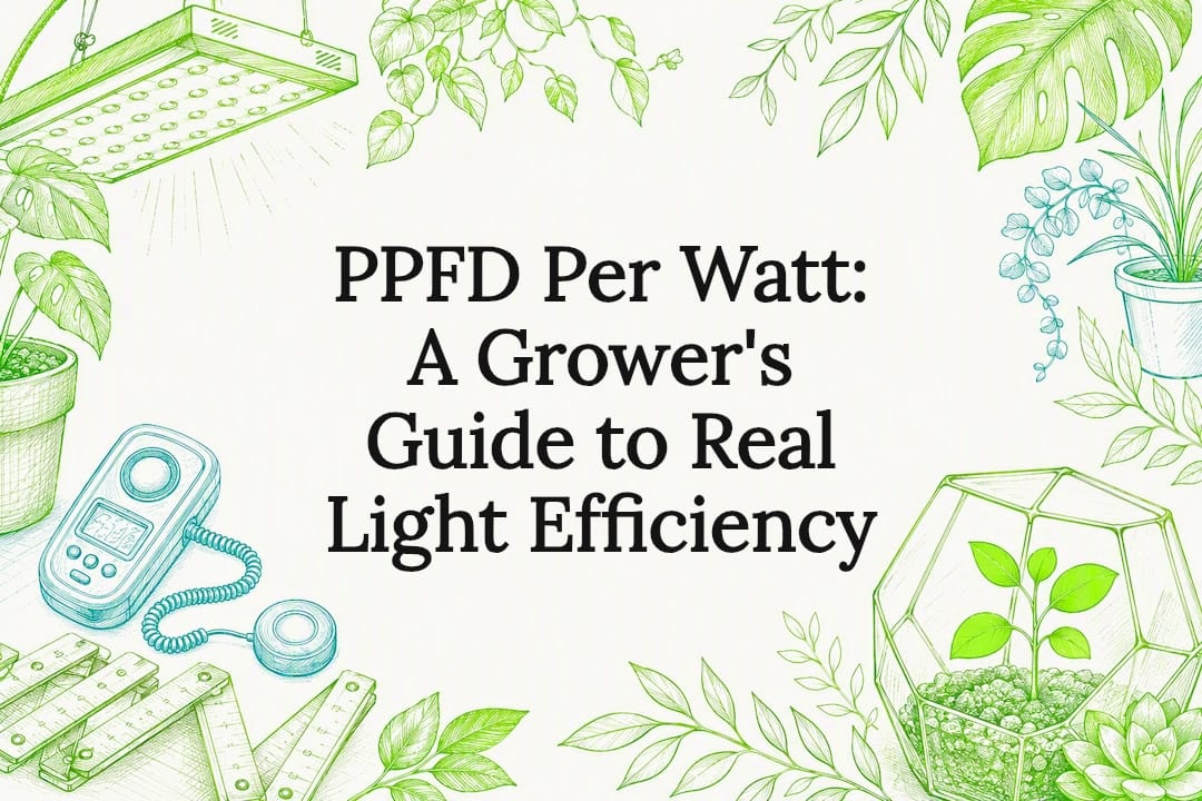 Decorative title card illustration themed on indoor gardening