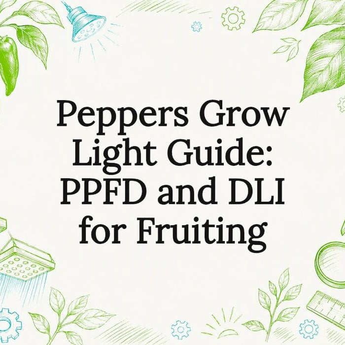 Decorative title card illustration for pepper grow light guide