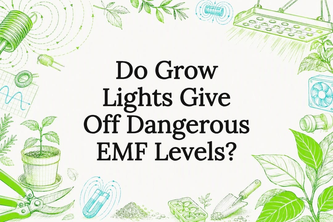 Decorative sketch themed title card for electromagnetic grow light article