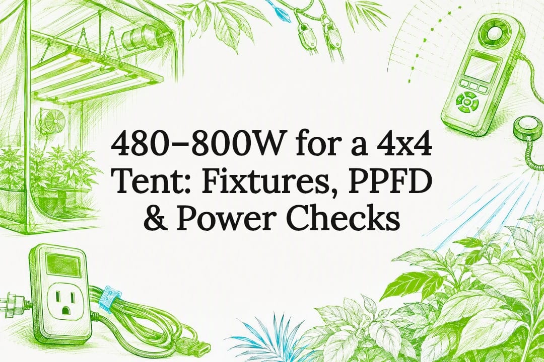Decorative 4x4 grow tent lighting title card