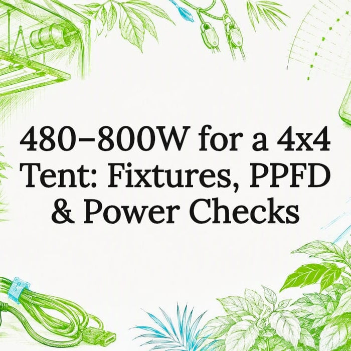 Decorative 4x4 grow tent lighting title card