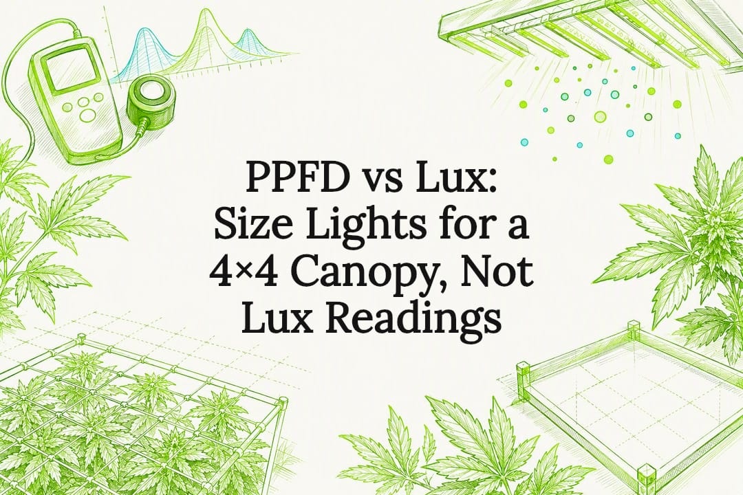 Decorative PPFD versus lux title card