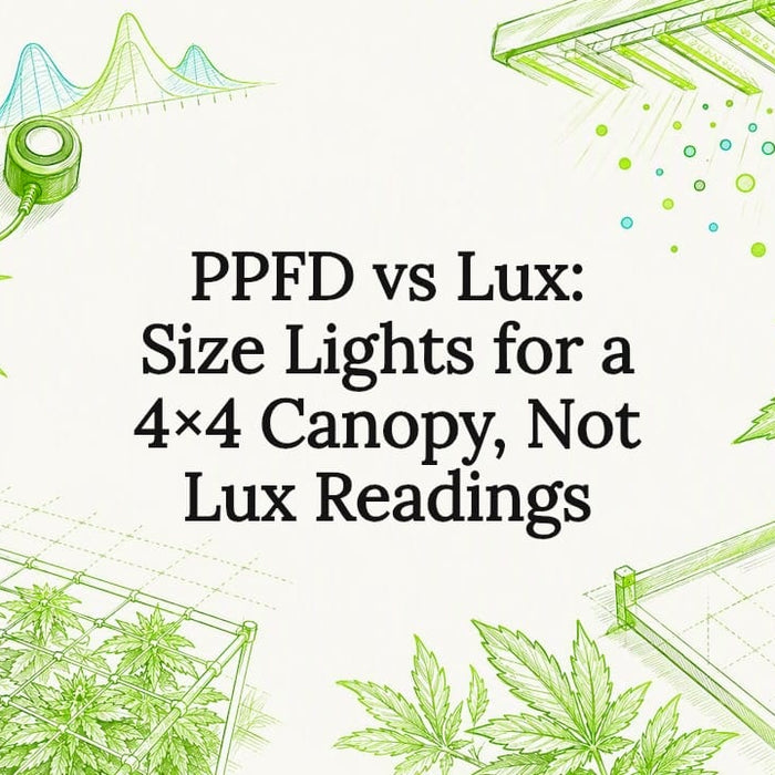 Decorative PPFD versus lux title card