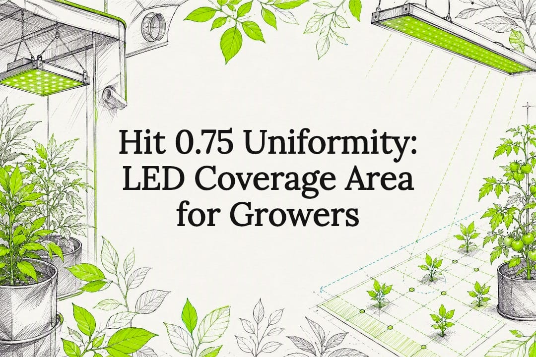 Technical grow light coverage title card