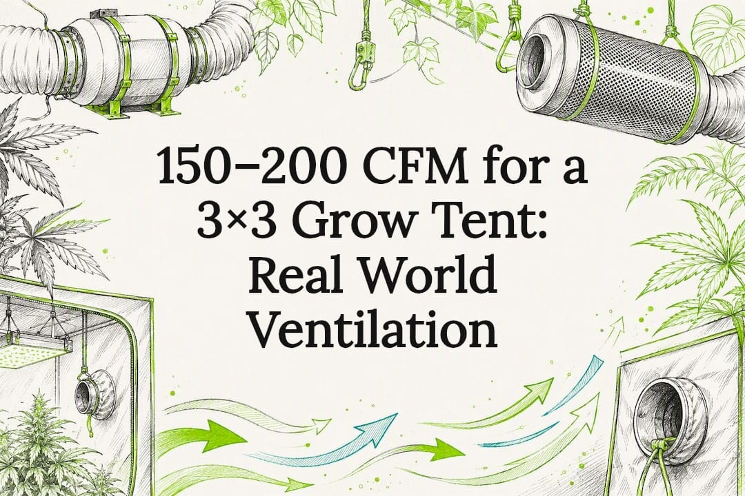 Decorative grow tent ventilation title card