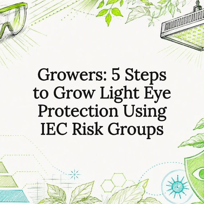Decorative grow light eye protection title card