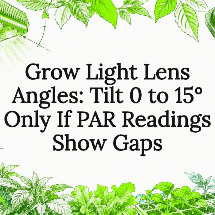 Sketch of grow light optics and canopy leaves