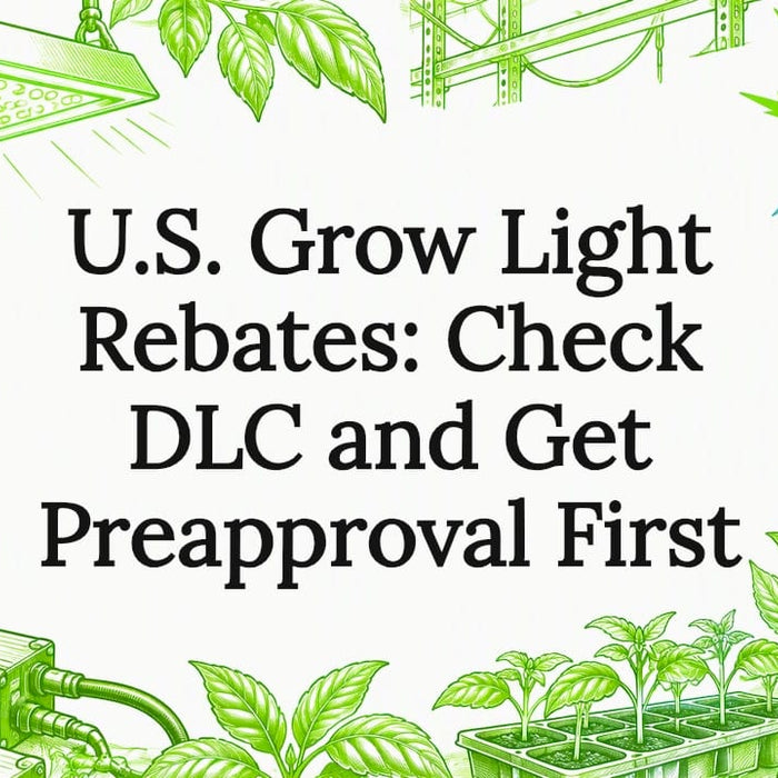 Sketches of grow lighting and rebate approval