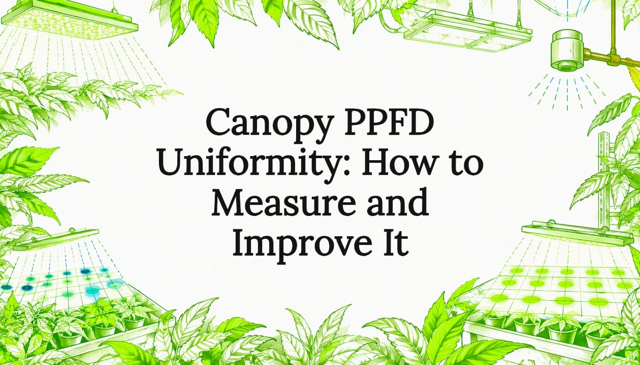 Decorative PPFD uniformity title card illustration