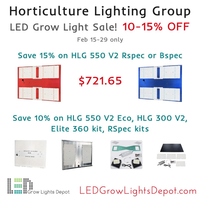 Horticulture Lighting Group Sale: 10-15% off! (Feb 15 to Feb 29)