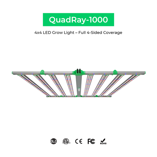 CeresLux QuadRay 1000W LED Grow Light 3.0 µmol/J Full Spectrum Commercial - LED Grow Lights Depot