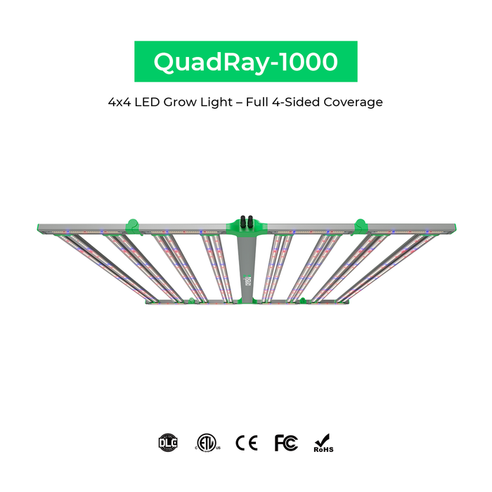CeresLux QuadRay 1000W LED Grow Light 3.0 µmol/J Full Spectrum Commercial - LED Grow Lights Depot