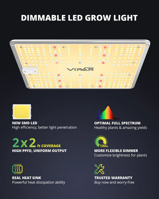 Viparspectra V1000 100W LED Grow Light  - LED Grow Lights Depot