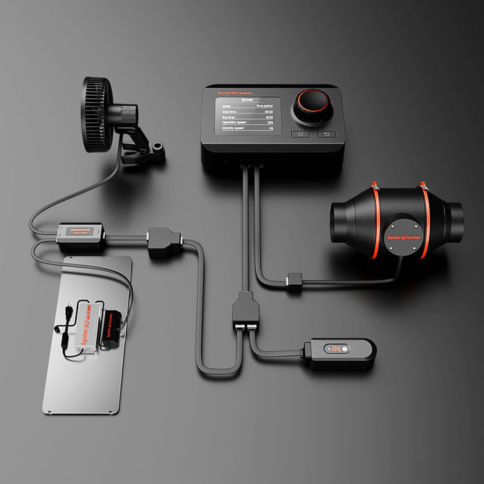 Spider Farmer 2’x4’ Complete Grow Tent Kit | SF2000 301H EVO Full Spectrum LED Grow Light | 6” Clip Fan | 4” Ventilation System with GGS Controller - LED Grow Lights Depot