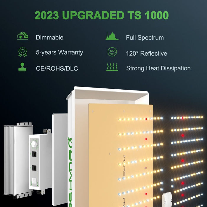 Mars Hydro TS 1000 + 2.3' x 2.3' Complete Grow Kit with 4" iFresh Fan Kit | PRE-ORDER: In stock Early-March  - LED Grow Lights Depot