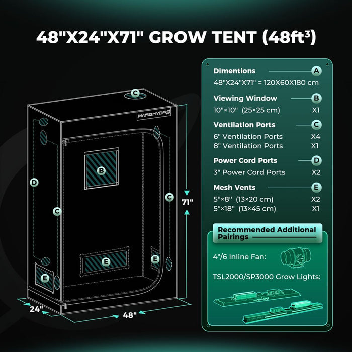 mars hydro vs gorilla grow tent Buy Mars Hydro Grow Tent 2′ x 4' x 5′ 3″ — LED Grow Lights Depot