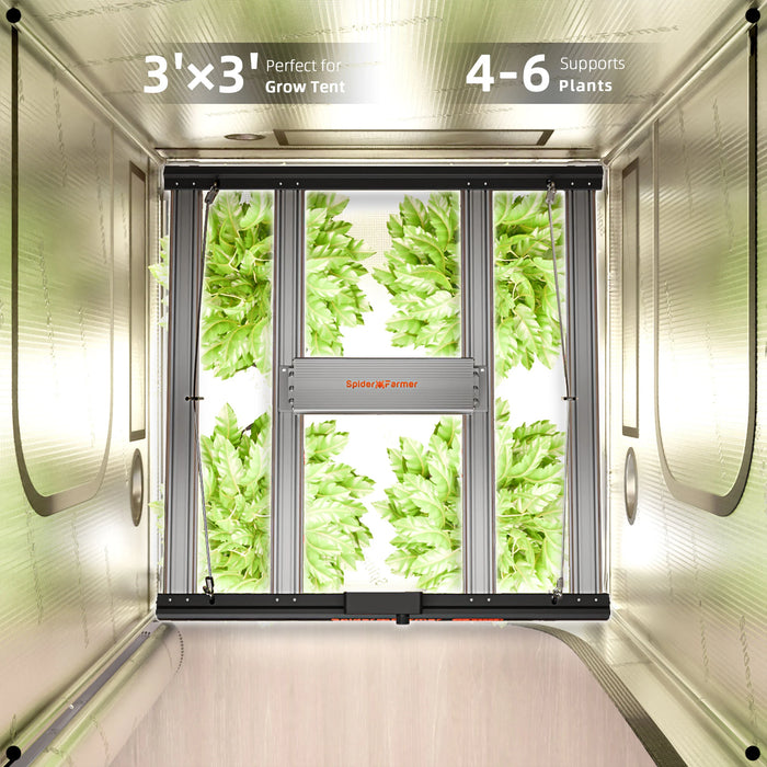 Spider Farmer 3’x3′x6′ Complete Grow Tent Kit | G3000 Full Spectrum LED Grow Light | 6” Clip Fan
