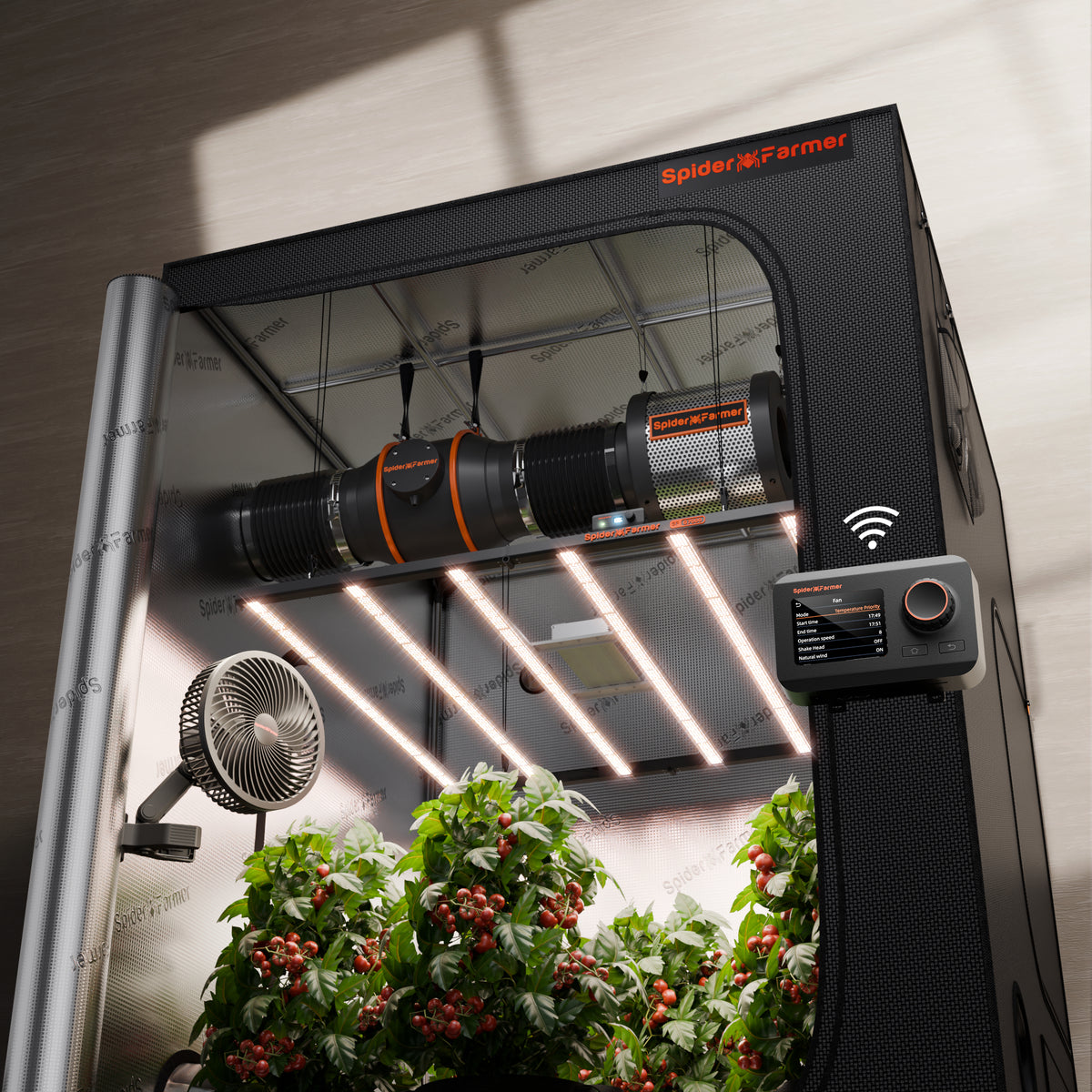buy grow tent kit Spider Farmer G8600 Complete | 800W Full Spectrum LED | 6″ Ventilation System | 6” Clip Fan | 5’x5’x6.5′ Grow Tent Used SKS Germany Großes coloradon5x color:Patriot-Limited Edition Fresh Ventilation System The