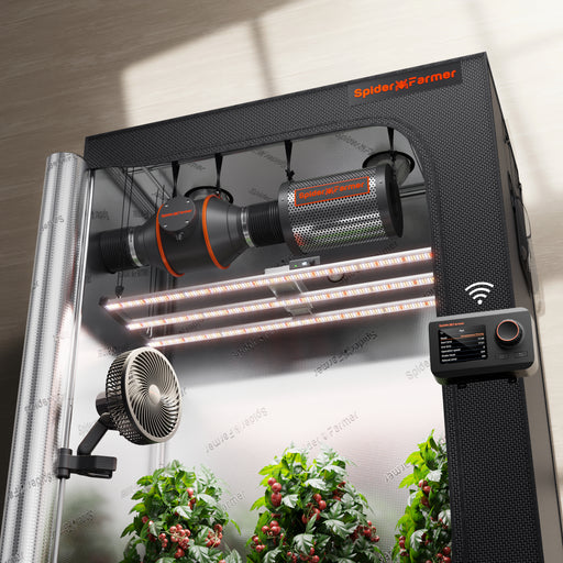 Spider Farmer G4500 Complete Grow Tent Kit | 320W Full Spectrum LED | 4″ Ventilation System | 6” Clip Fan | 2.3’x4.6’x6.5′ Grow Tent | APP Control via Bluetooth & Wi-Fi for Automated Lighting, Ventilation & Circulation| LIGHT AND FAN SHIP END OF JUNE - LED Grow Lights Depot