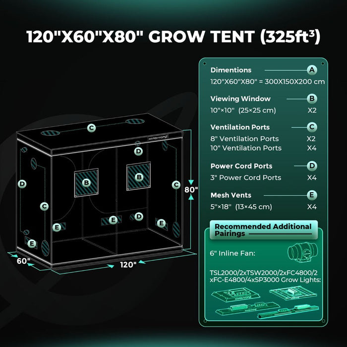 2.5x2.5 grow tent Mars Hydro Grow Tent 5' x 10' x 6' 6"