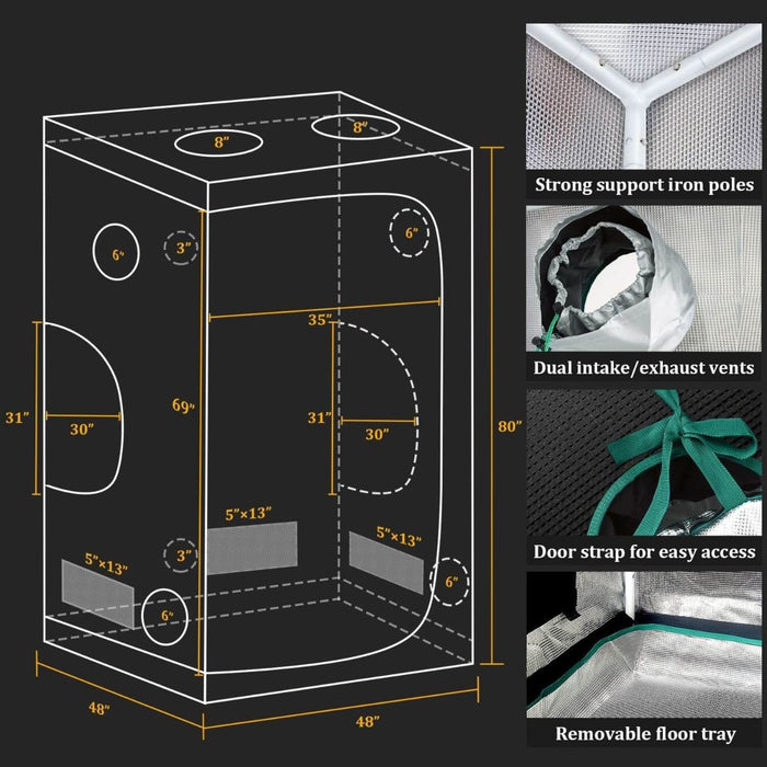 Mars Hydro TS 3000 & 5'x5' Complete Grow Tent Kit  - LED Grow Lights Depot
