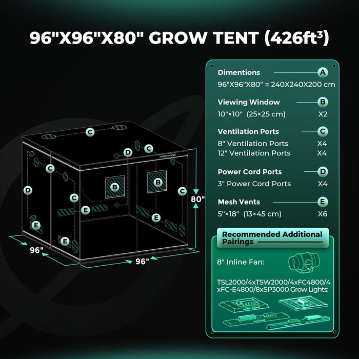 horizontal grow tent Buy Mars Hydro Grow Tent 8' x 8' x 7' — LED Grow Lights Depot