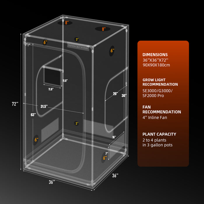 grow tent assembly Spider Farmer 3' x 3' x 6′ Indoor Grow Tent — LED Grow Lights Depot