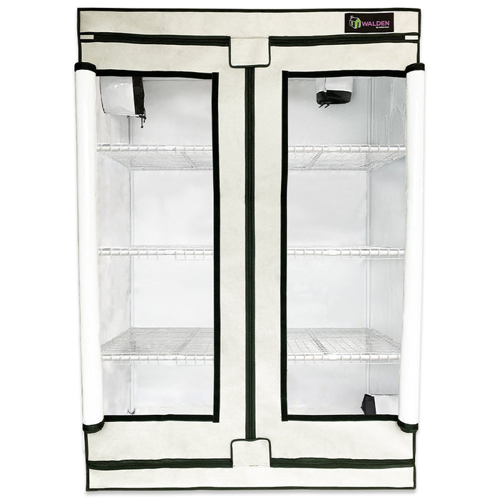 3 tier plant stand with grow lights House Plants 3-Tier Walden White LED Grow Tent Kit