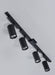 Soltech Hardwired Highland™ Track Light System Narrow (36 degrees) / Black / 4 Lights - LED Grow Lights Depot
