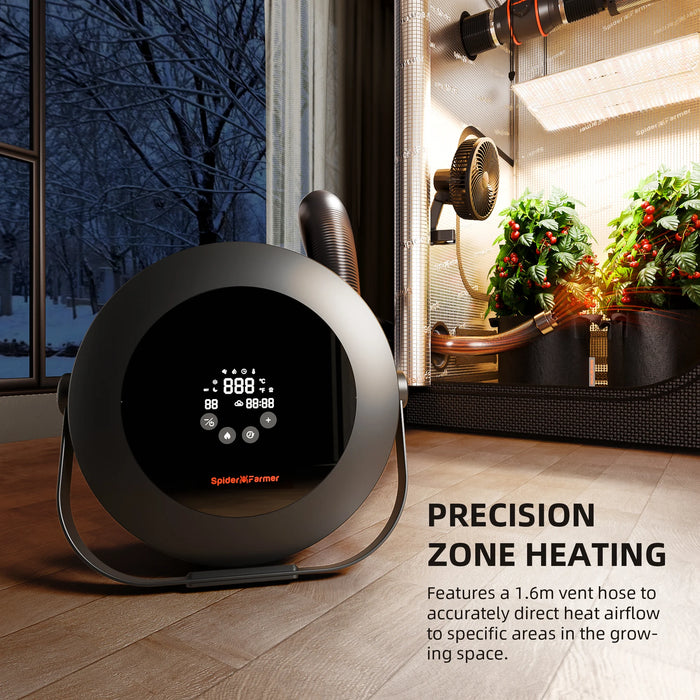 plant heater indoor Spider Farmer Grow Tent Heater w/ Smart Temperature Control Auto