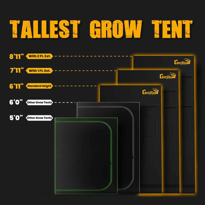 Buy Gorilla Grow Tent Pro 4′ x 8′ x 6′ 11″ (w/ ext) — LED Grow Lights Depot