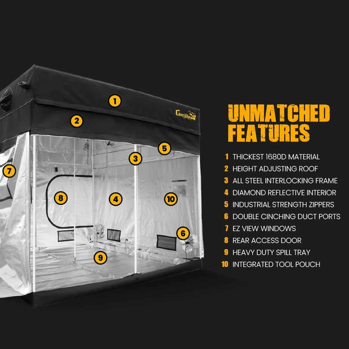 Buy Gorilla Grow Tent Pro 4′ x 8′ x 6′ 11″ (w/ ext) — LED Grow Lights Depot