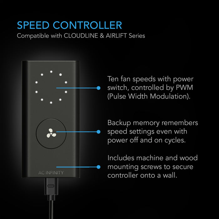 AC Infinity Airlift S14 Shutter Exhaust Fan | Speed Controller | 14" Exhaust Fan - LED Grow Lights Depot