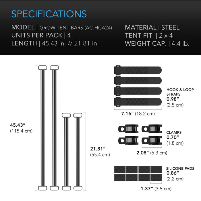 ac infinity 2x4 tent kit AC Infinity Grow Tent Mounting Bars | High Airflow CFM Kit