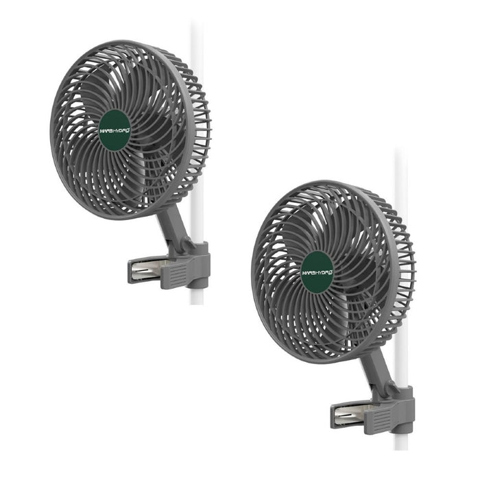 Mars Hydro 6" Clip Fan 2- Pack | Grow Tent Clip Fan with Oscillating Head - LED Grow Lights Depot