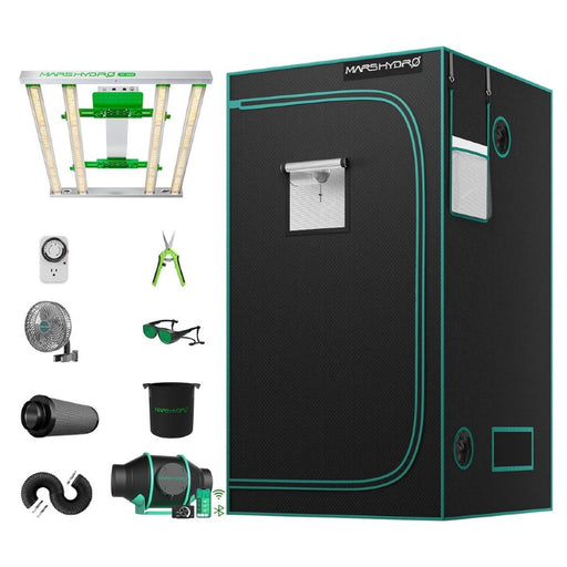 Mars Hydro FC 3000 + 3' x 3' Full Grow Tent Kit with 4" iFresh Fan Kit | PRE-ORDER: In stock early-April  - LED Grow Lights Depot