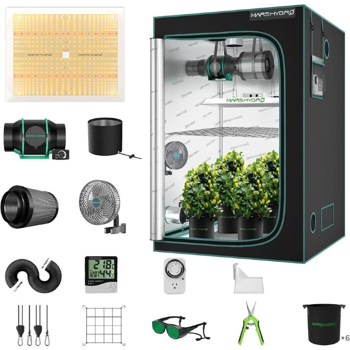 grow tent cheapest Mars Hydro TSW 2000 + 4'x4' Complete Grow Tent Kit — LED Grow Lights Depot