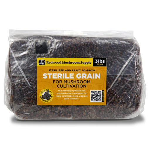 Redwood Mushroom Supply – Sterilized Red Milo Sorghum Bag | 3lbs - LED Grow Lights Depot