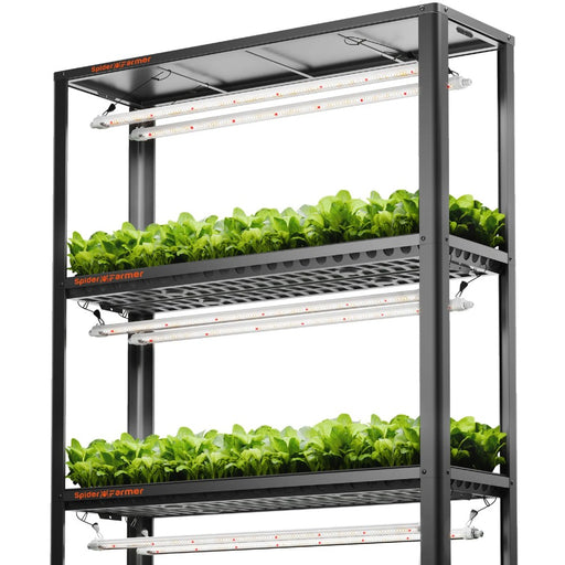 Spider Farmer Glow80 with Grow Shelves and Plant Trays  - LED Grow Lights Depot