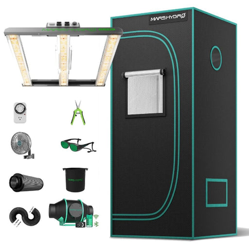 Mars Hydro FC-E 1500 + 2'x2' Complete Indoor Grow Tent Kit with 4" iFresh Fan Kit | PRE-ORDER: Ships early-April  - LED Grow Lights Depot