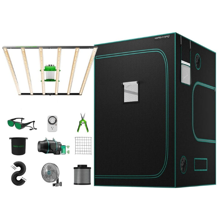 5x5 grow tent complete kit Mars Hydro 5'x5' Grow Tent Kit FC-E6500 730W LED Grow Light, 6" IFresh Fan