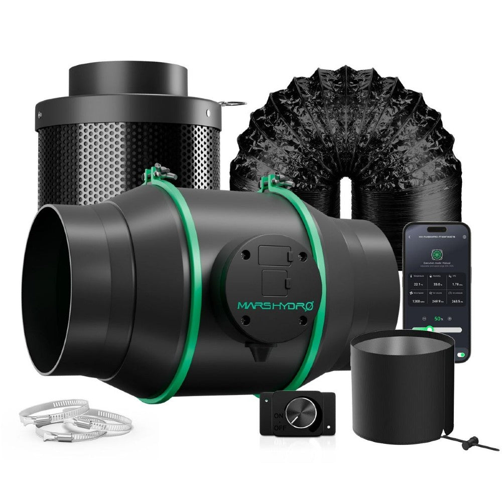 Mars Hydro iFresh 6-Inch Inline Duct Fan and Refillable Carbon