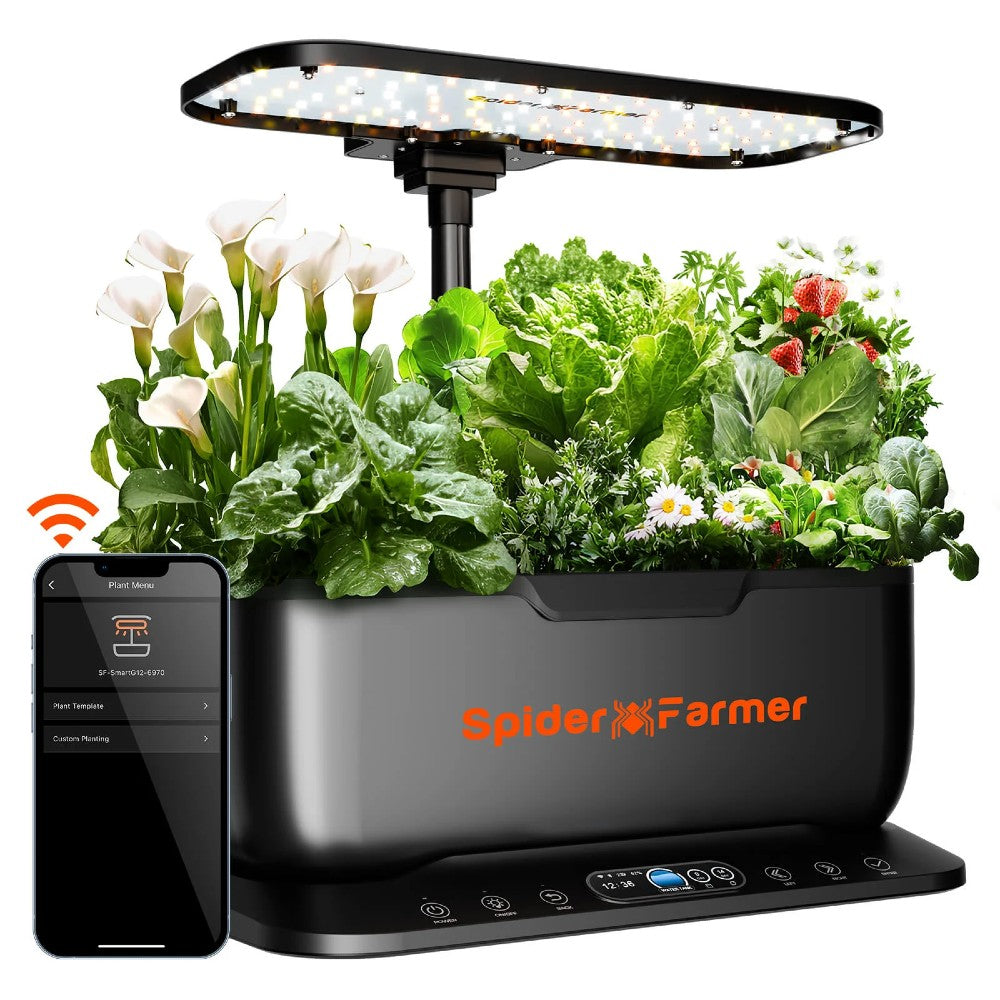 12 plant hydroponic system Spider Farmer Hydroponics Growing System 12 Pods LED Light Herb Garden Kit Indoo